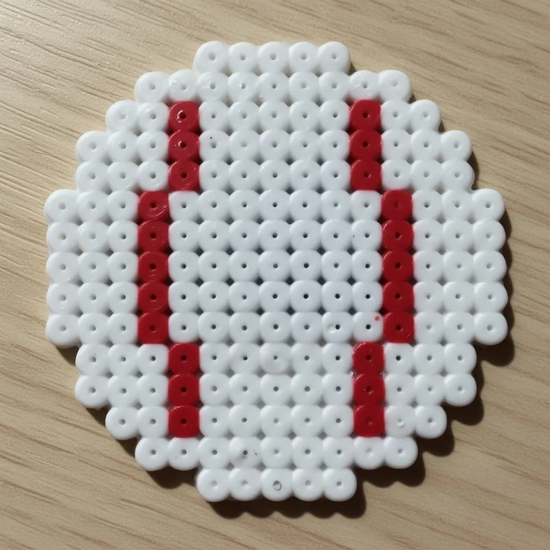 Baseball beaded in fuse beads, 29x29 pegs