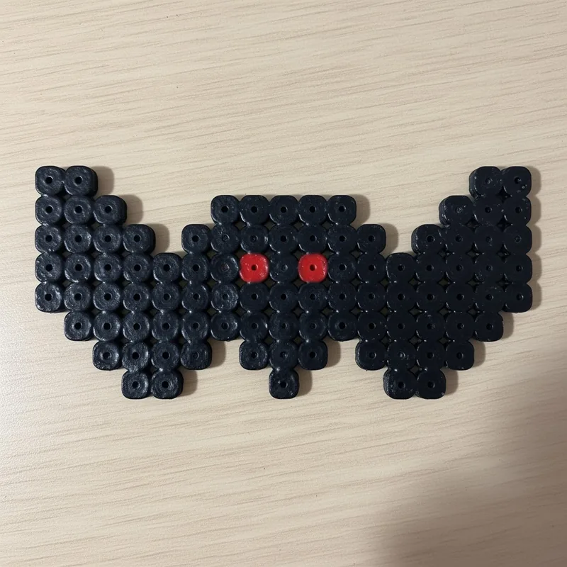 Bat beaded in fuse beads, 29x29 pegs