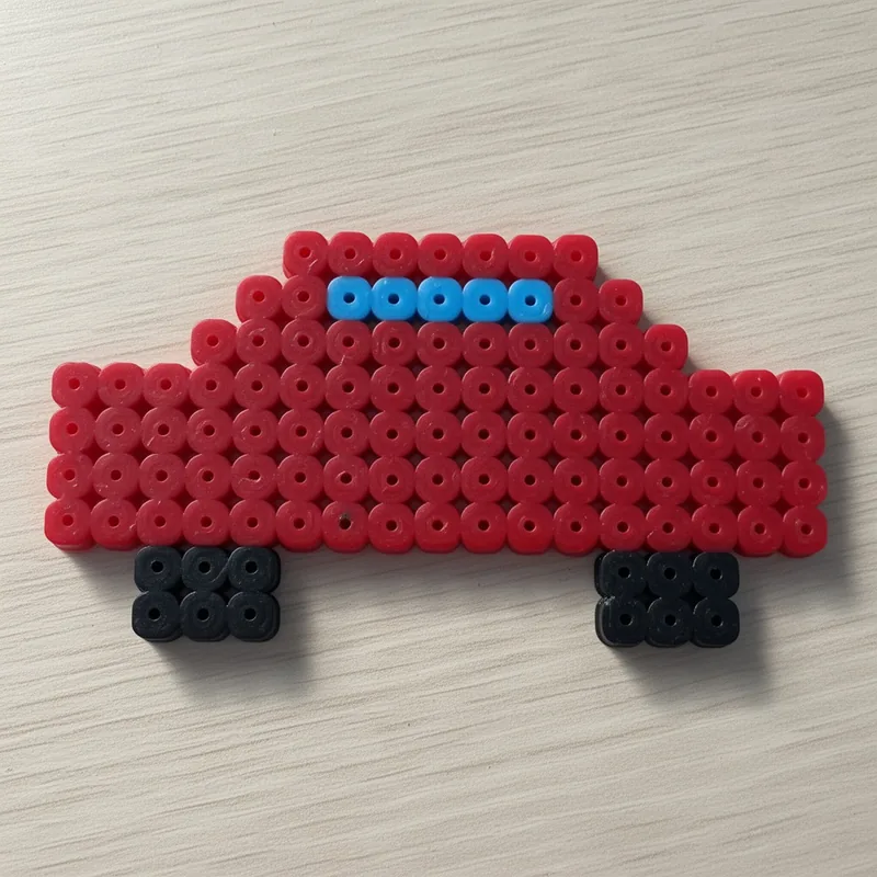 Car beaded in fuse beads, 29x29 pegs