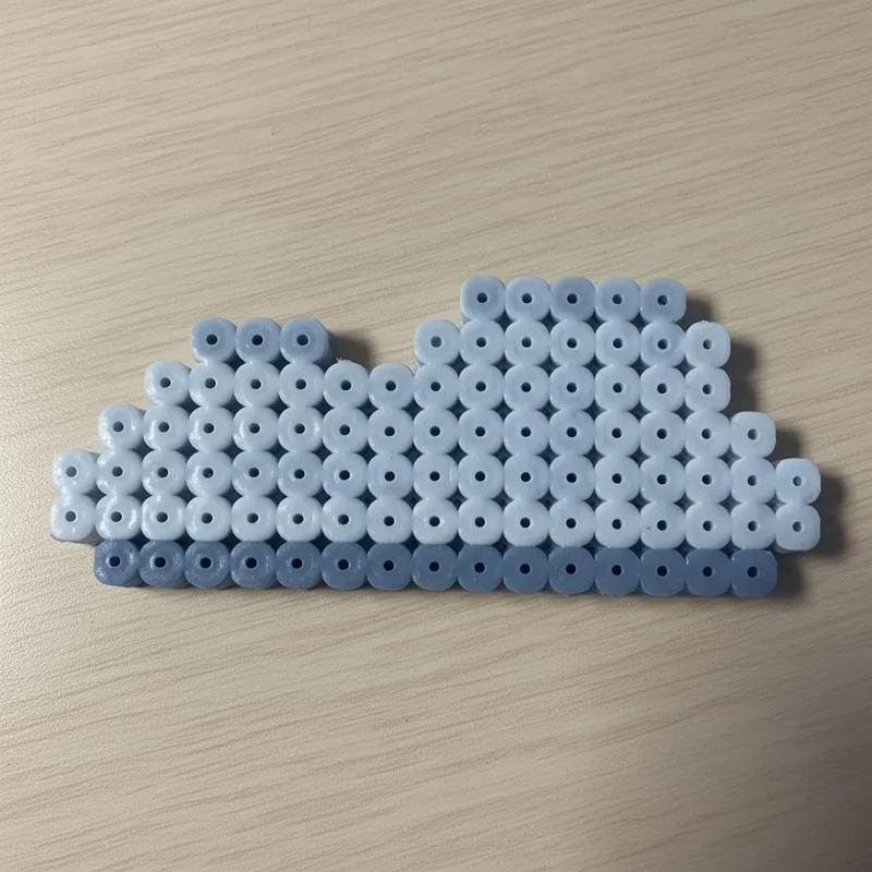 Cloud beaded in fuse beads, 29x29 pegs