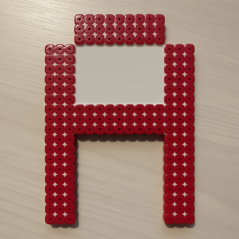 Letter A beaded in fuse beads, 29x29 pegs