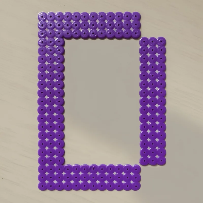 Letter D beaded in fuse beads, 29x29 pegs