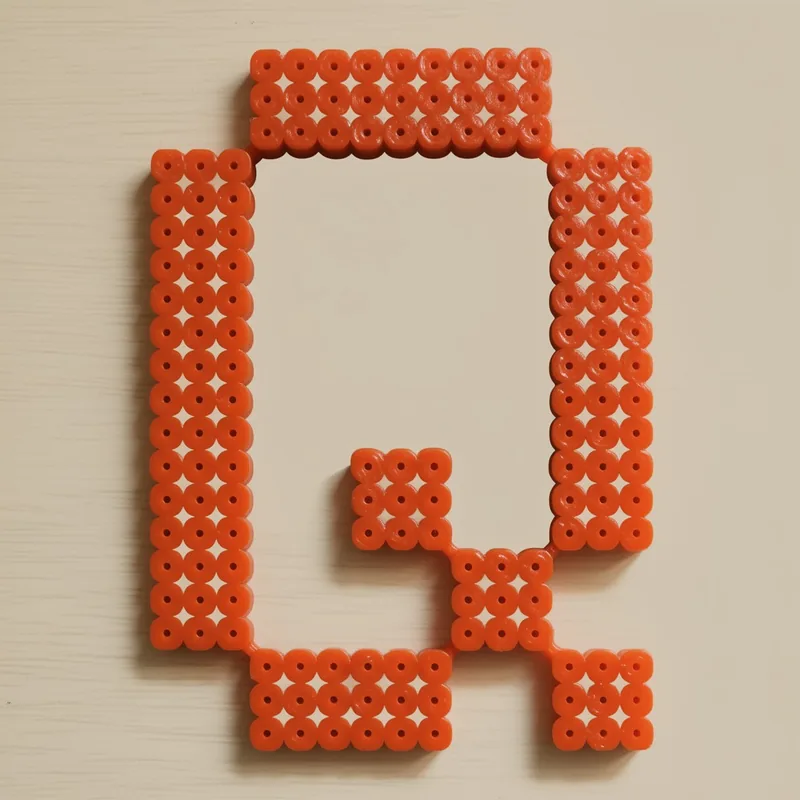 Letter Q beaded in fuse beads, 29x29 pegs