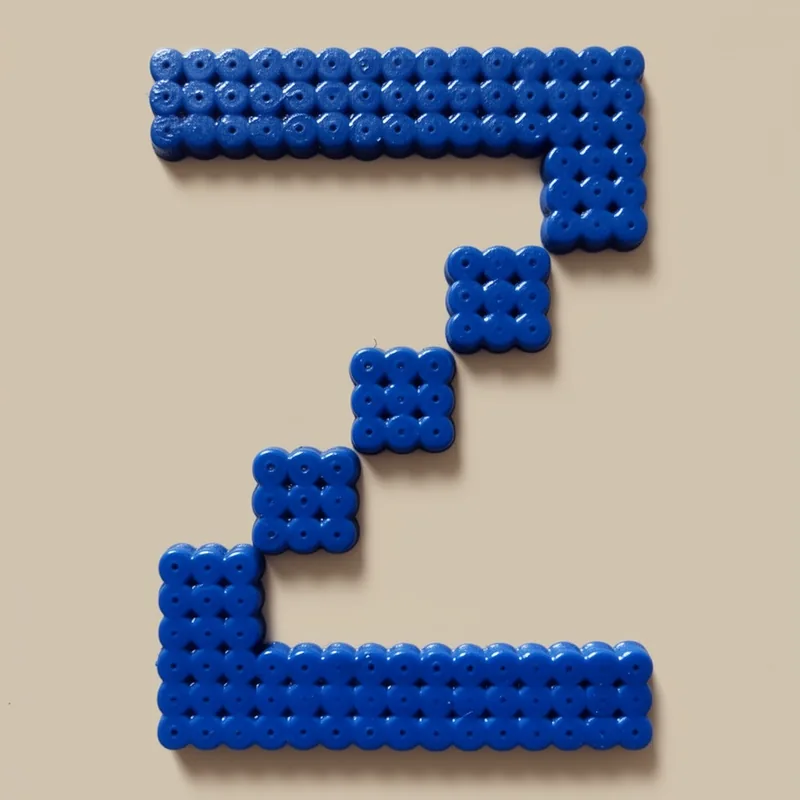 Letter Z beaded in fuse beads, 29x29 pegs
