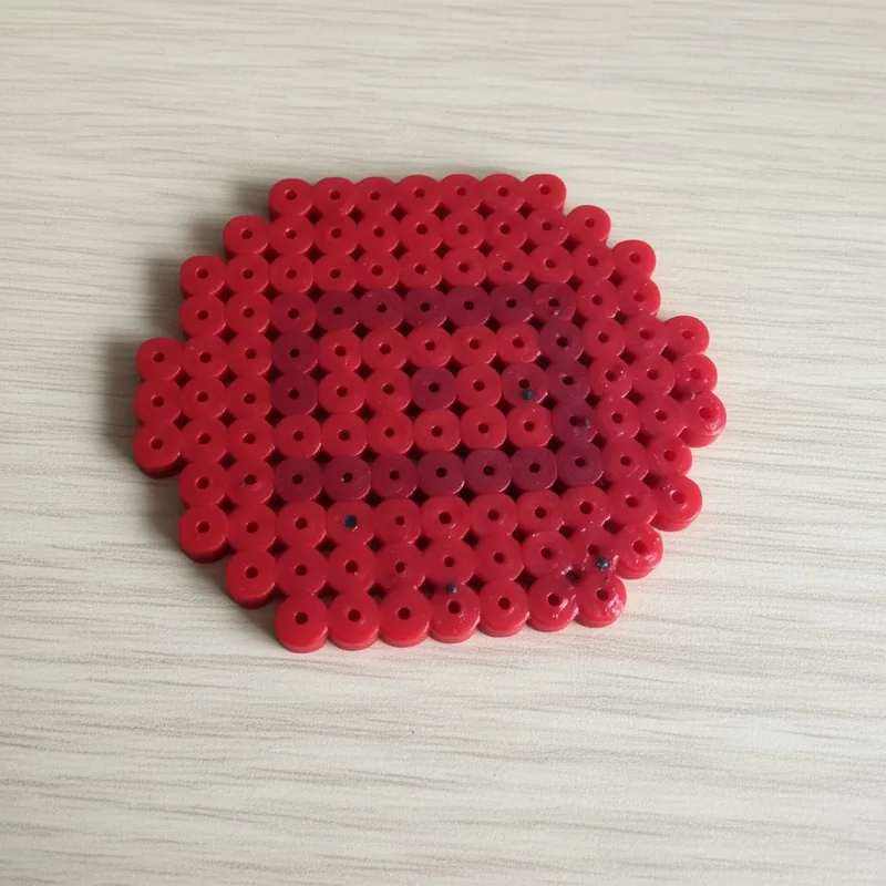 Rose beaded in fuse beads, 29x29 pegs