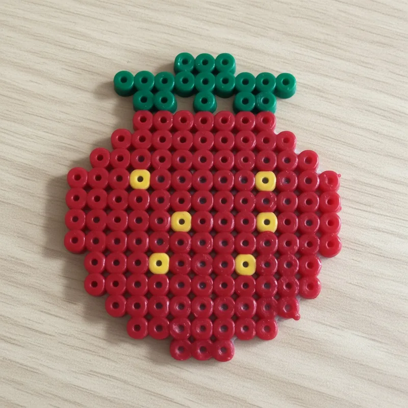 Strawberry beaded in fuse beads, 29x29 pegs